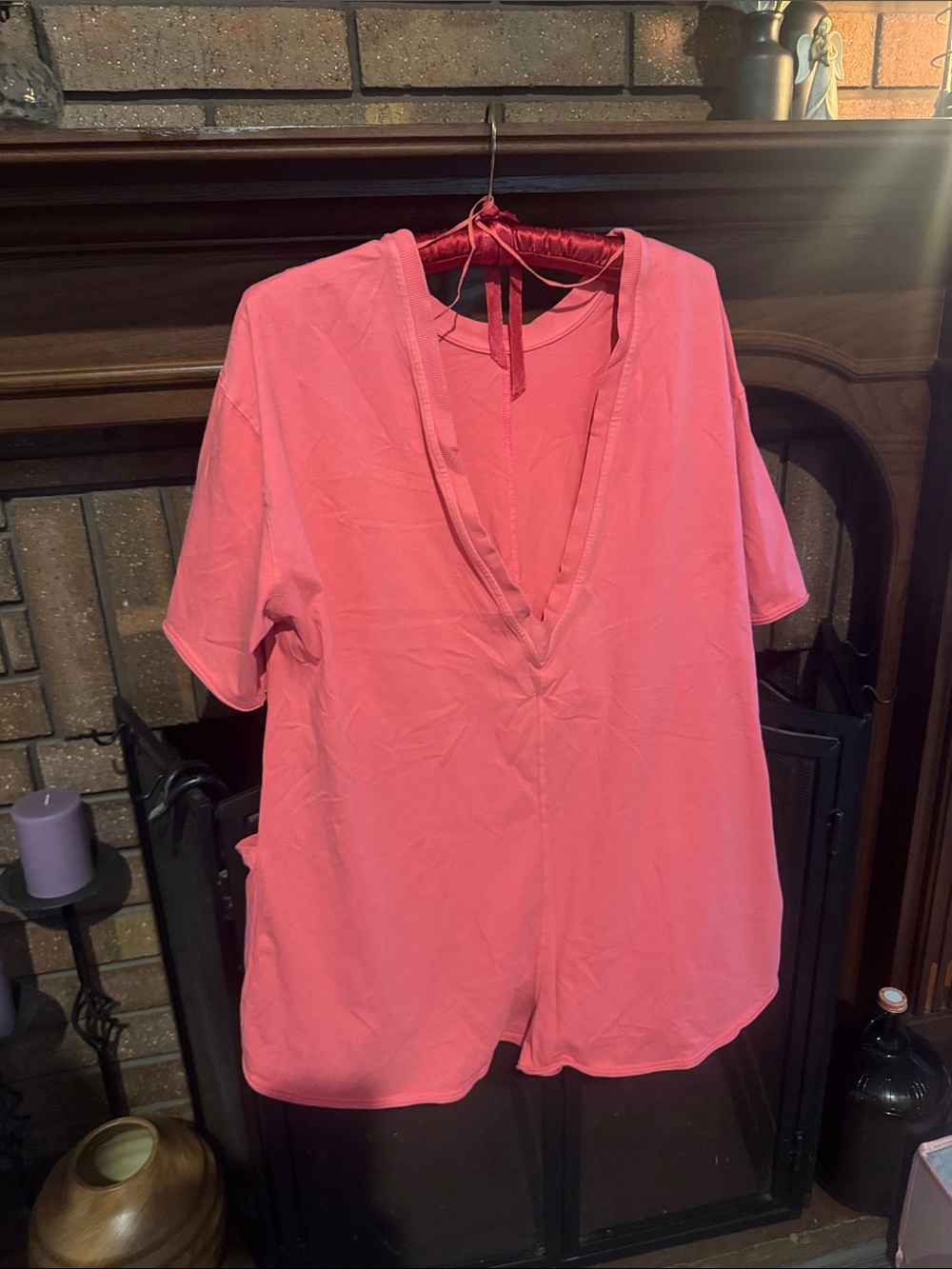 Free People Hot Shot Reservable Coral Pink Romper with Front Pockets - Picture 2 of 4